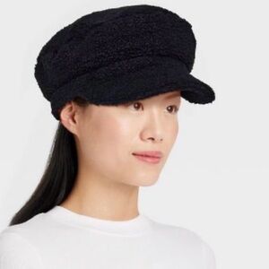 UNIVERSAL THREAD - CAPTAIN HAT CAP -  Black Fuzzy - Women's OSFM - NEW NWT